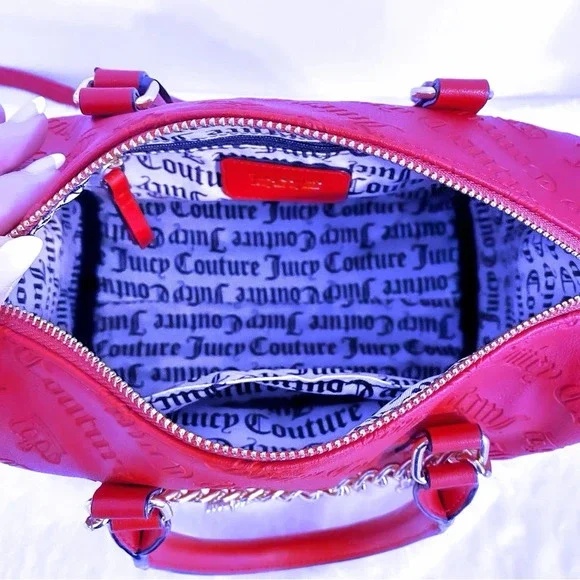 Juicy Couture Pink Flash Gothic Logo Not Your Babe Satchel Bag Purse New - Picture 9 of 9